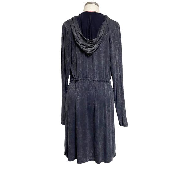 Black Womens Size 0 Drawstring Waist Hooded Cardigan Sweater - Picture 6 of 6